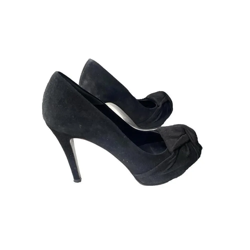 Diane B Milano Womens Shoes 36.5/6.5 Black Suede Stiletto Classic Pumps Heels